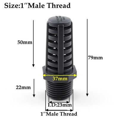 Φίλτρο εισόδου νερού δεξαμενής ψαριών 1/2"~2" Αρσενικό νήμα PVC Σωλήνα διαπερατό καπάκι φίλτρου Διχτυωτό σύνδεσμος Πλαστική αντλία νερού ενυδρείου