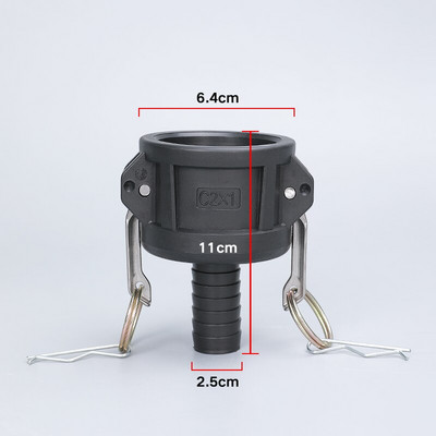 S60*6 Adaptor rezervor IBC Material PP Fiting Camlock, tip C, cuplare Camlock femela de 64 mm x 1" 1,5" 2" tija furtun