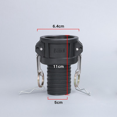 S60*6 Adaptor rezervor IBC Material PP Fiting Camlock, tip C, cuplare Camlock femela de 64 mm x 1" 1,5" 2" tija furtun