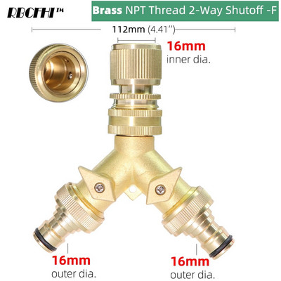 1 db 3/4'' 16 mm-es nagy teherbírású sárgaréz kerti Y tömlő osztó kettős kimeneti csap csatlakozó 2 utas adapter 2 szelepes öntözőcsatlakozókkal