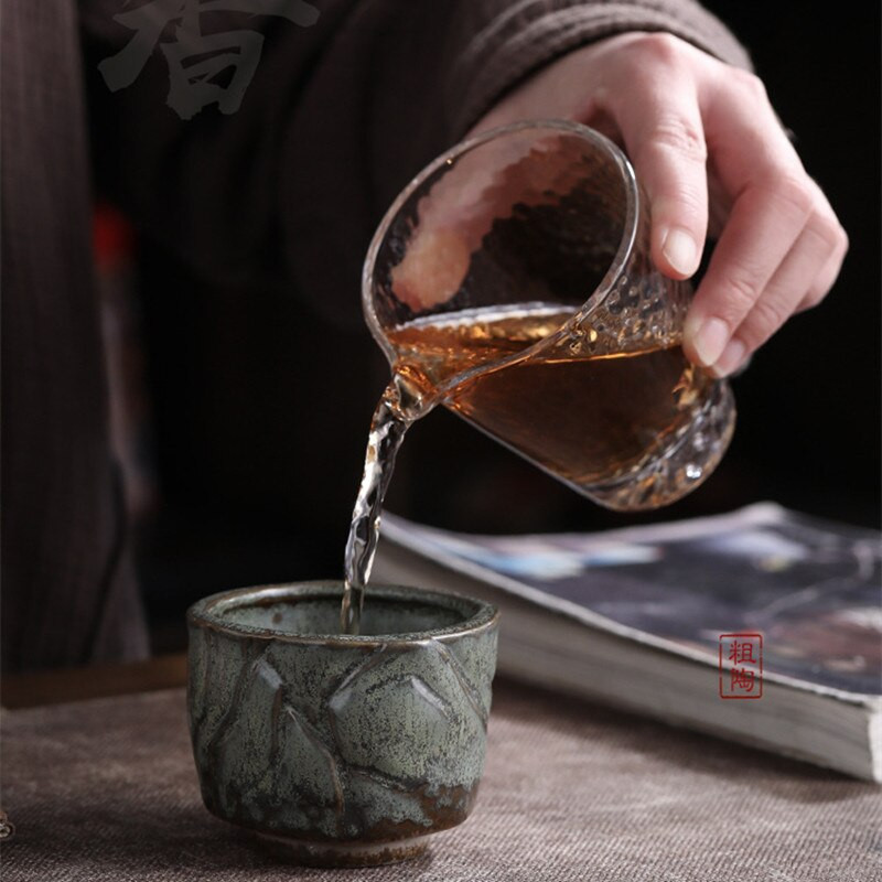 Retro kerámia teáscsésze otthoni japán teáscsésze Zen kemence személyi csésze változtatható vizes bögre