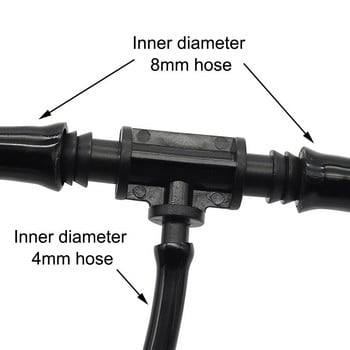 Конектор за редуциращ тройник за градински маркуч 3/8 инча до 1/4 инча Разпределител за вода за капково напояване в оранжерии за 4 mm капков маркуч 10 бр.