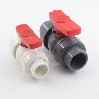 1~5Pc 20~50mm σφαιρική βαλβίδα σωλήνων PVC Εξαρτήματα σύνδεσης σωλήνα νερού άρδευσης κήπου Βαλβίδα άρθρωσης σωλήνα δεξαμενής ψαριών ενυδρείου