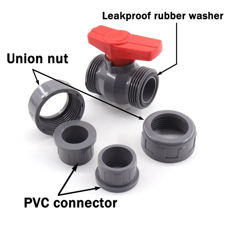 1-5 db 20-50 mm-es PVC cső golyóscsap kerti öntözővízcső csatlakozó szerelvények akváriumi akvárium csőcsuklós zárószelep