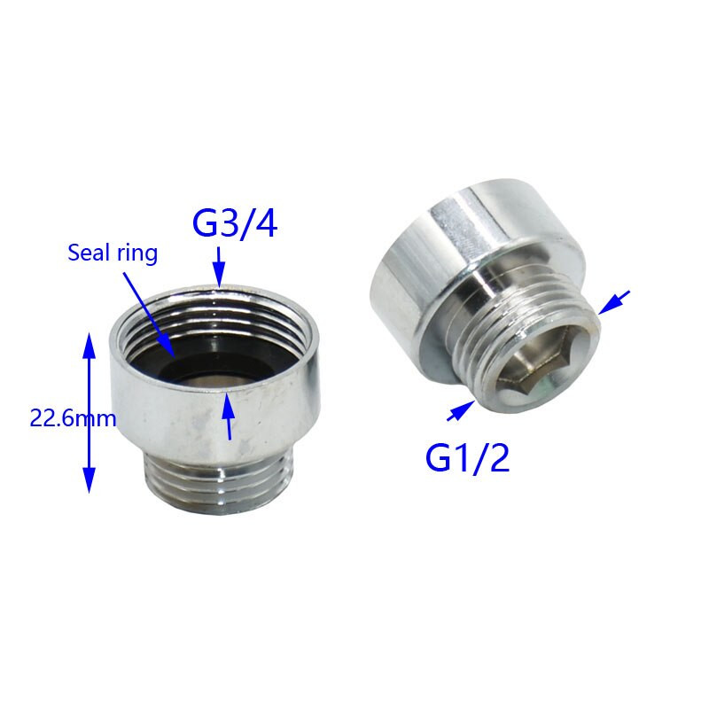 Argintiu Femeie 3/4" până la 1/2" masculin conector filetat din alamă reparare furtunuri robinet de apă de grădină Conector fitinguri furtun 1 buc