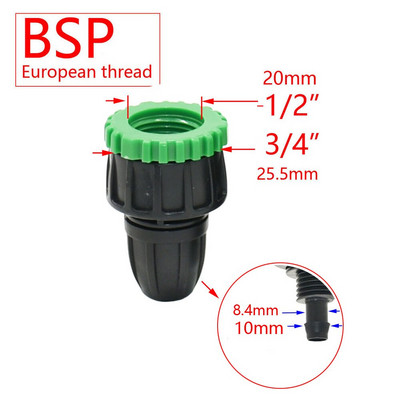 20db 4/7 tömlő gyorscsatlakozós kerti csap 1/2" 3/4" 1" anya - 1/4" 8/11 16 mm vízcső horgas csatlakozási öntözőrendszer adapter