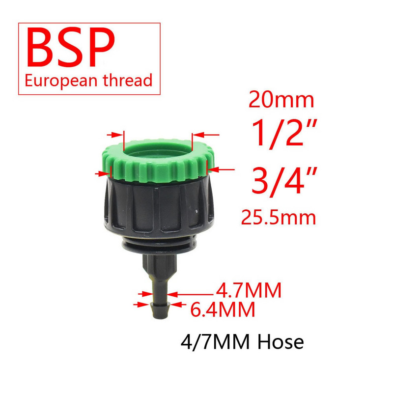 20db 4/7 tömlő gyorscsatlakozós kerti csap 1/2" 3/4" 1" anya - 1/4" 8/11 16 mm vízcső horgas csatlakozási öntözőrendszer adapter