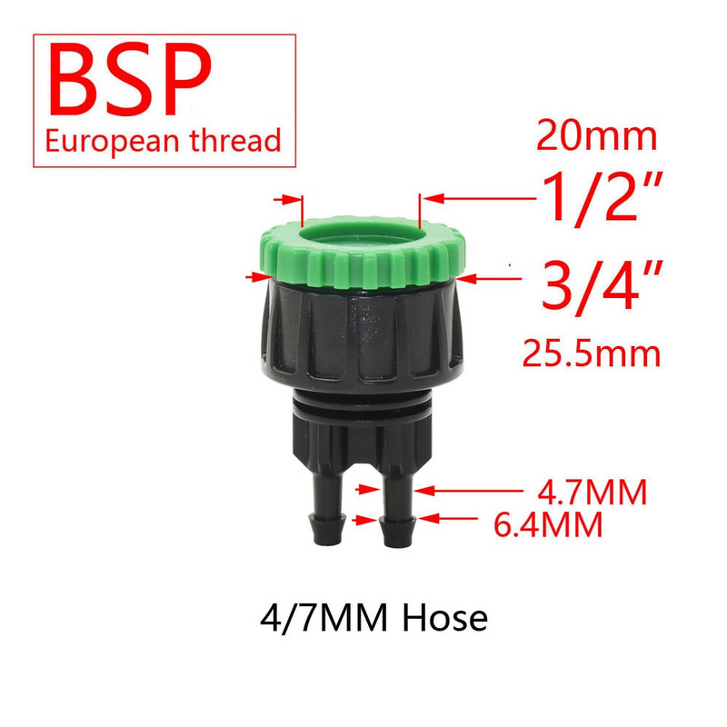 20db 4/7 tömlő gyorscsatlakozós kerti csap 1/2" 3/4" 1" anya - 1/4" 8/11 16 mm vízcső horgas csatlakozási öntözőrendszer adapter