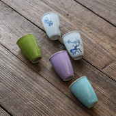 Rankomis dažytas meistras puodelis žolės medienos pilkos spalvos glazūra asmeninis arbatos puodelis porcelianinis Kung fu arbatos rinkinys aukšto puodelio arbatos puodelis Kvapius kvapnus puodelis