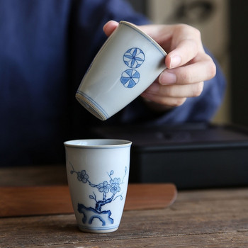 Ζωγραφισμένο στο χέρι Master Cup Grass Wood Grey Glaze Personal Tea Cup Σετ τσαγιού Kung Fu High Cup Φλιτζάνι τσαγιού με άρωμα