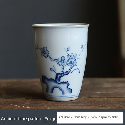 Rankomis dažytas meistras puodelis žolės medienos pilkos spalvos glazūra asmeninis arbatos puodelis porcelianinis Kung fu arbatos rinkinys aukšto puodelio arbatos puodelis Kvapius kvapnus puodelis