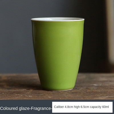 Rankomis dažytas meistras puodelis žolės medienos pilkos spalvos glazūra asmeninis arbatos puodelis porcelianinis Kung fu arbatos rinkinys aukšto puodelio arbatos puodelis Kvapius kvapnus puodelis