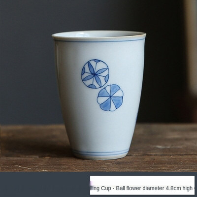 Rankomis dažytas meistras puodelis žolės medienos pilkos spalvos glazūra asmeninis arbatos puodelis porcelianinis Kung fu arbatos rinkinys aukšto puodelio arbatos puodelis Kvapius kvapnus puodelis