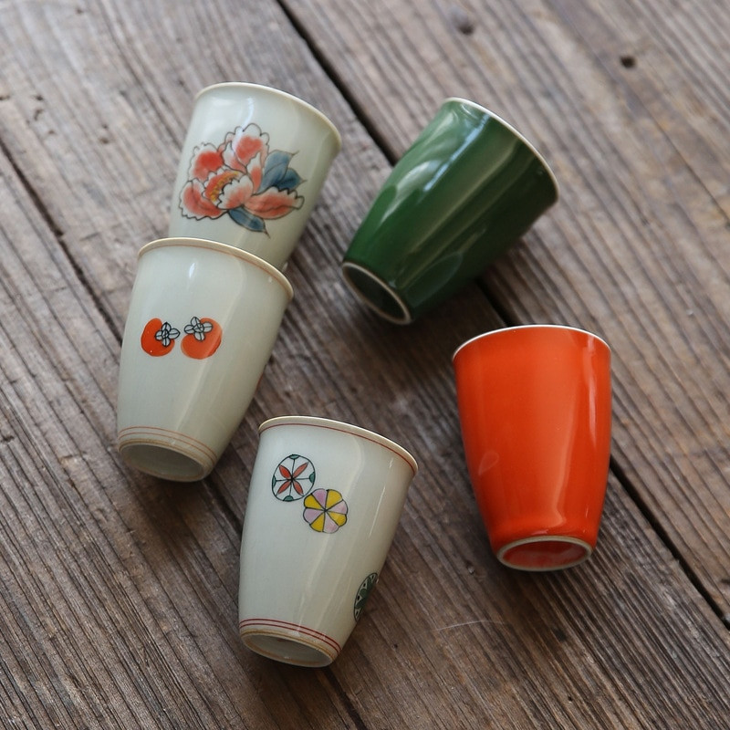 Rankomis dažytas meistras puodelis žolės medienos pilkos spalvos glazūra asmeninis arbatos puodelis porcelianinis Kung fu arbatos rinkinys aukšto puodelio arbatos puodelis Kvapius kvapnus puodelis