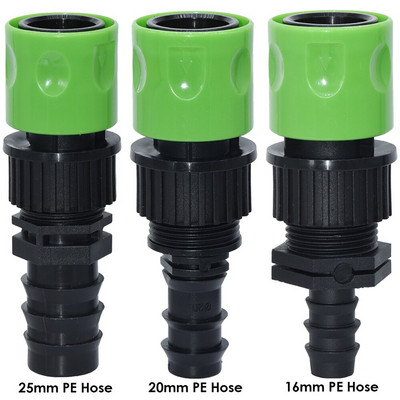 Θερμοκήπιο 1PCS Barb Quick Connector for 16mm 20mm 25mm PE Hose 3/4`` Garden Water Pipe Tap Adapter Fitting Πότισμα Θερμοκήπιο