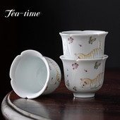 2db/tétel 60ml Creative Cute Cat Kerámia teáscsészék Italtartó csésze teáskészlet Kézműves Kung Fu csészék Ital tea kiegészítők Teáskészlet Kellékek
