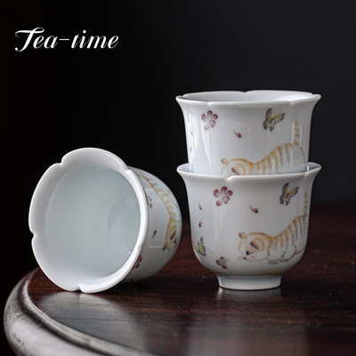 2τμχ/παρτίδα 60ml Creative Cute Cat Ceramic Tea Cups Drinkware Cup Set Tea Crafts Cups Kung Fu Drink Tea Accessories Tea Supplies