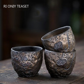 Ceașcă de ceai aurit din ceramică tradiție japoneză bol de ceai din ceramică lucrat manual ceașcă de meditație de călătorie Pu'er Master Cup Set de ceai de uz casnic 100 ml