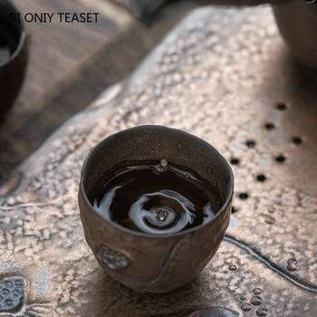 Επιχρυσωμένο φλιτζάνι τσαγιού ιαπωνικής παράδοσης χειροποίητο κεραμικό μπολ τσαγιού Φλιτζάνι διαλογισμού ταξιδιού Pu\'er Master Cup Σετ τσαγιού οικιακής χρήσης 100ml