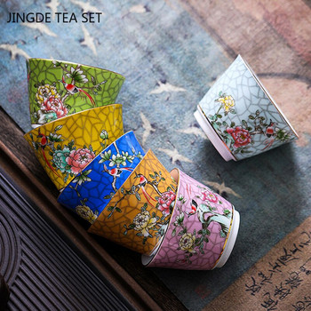 Παστέλ κεραμικό φλιτζάνι τσαγιού ζωγραφισμένα στο χέρι Λουλούδια και μοτίβο πουλιών Φλιτζάνι καφέ Ταξιδιωτικό μπολ τσαγιού για το σπίτι Αξεσουάρ Master Tea Cup