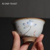 Kinijos Ru krosnies keramikinis arbatos puodelis Kelioninis meditacijos puodelis Rankomis dažytas Boutique arbatos puodelis Meistras puodelis Rankų darbo arbatos rinkinio priedai