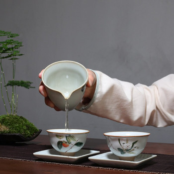 Κεραμικό Κεραμικό φλιτζάνι τσαγιού Κινέζικο Ru Kiln Φλιτζάνι Διαλογισμού Ταξιδιωτικό Χειροποίητο Αξεσουάρ Boutique Tea Bowl Master Cup Χειροποίητο σετ τσαγιού