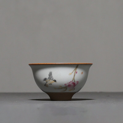 Kinijos Ru krosnies keramikinis arbatos puodelis Kelioninis meditacijos puodelis Rankomis dažytas Boutique arbatos puodelis Meistras puodelis Rankų darbo arbatos rinkinio priedai