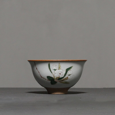 Kinijos Ru krosnies keramikinis arbatos puodelis Kelioninis meditacijos puodelis Rankomis dažytas Boutique arbatos puodelis Meistras puodelis Rankų darbo arbatos rinkinio priedai