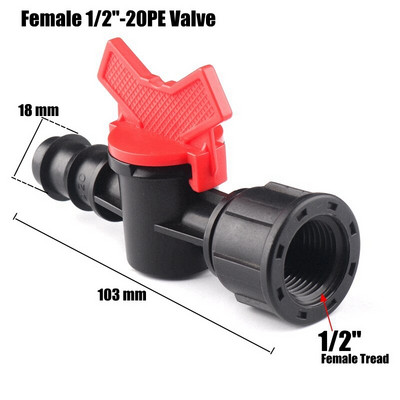 3db 1/2" 3/4" csatlakozó golyóscsap 16 20mm PE öntözőcső csatlakozó menetes kerti vízcsatlakozók víztömlő kapcsoló
