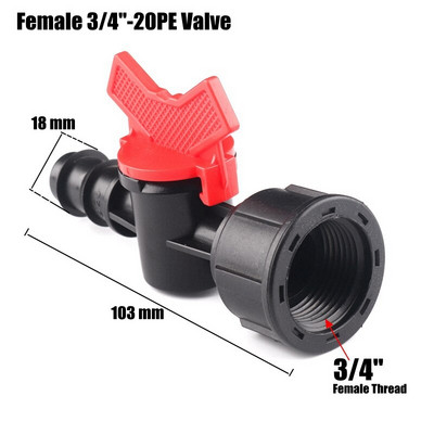 3db 1/2" 3/4" csatlakozó golyóscsap 16 20mm PE öntözőcső csatlakozó menetes kerti vízcsatlakozók víztömlő kapcsoló