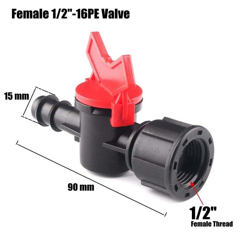3db 1/2" 3/4" csatlakozó golyóscsap 16 20mm PE öntözőcső csatlakozó menetes kerti vízcsatlakozók víztömlő kapcsoló