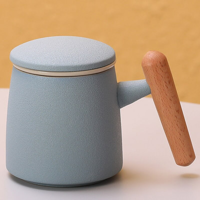 Medžio masyvo keraminė rankena su dangteliu arbatos puodelis Buitinis arbatos puodelis Filtras arbatos virimo aparatas Nešiojami asmeniniai arbatos indai arbatos ceremonijos priedai