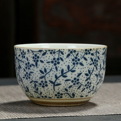 2 vnt Kinijos mėlynos ir baltos porceliano arbatos puodelis Kelioninis keraminis arbatos dubuo nuo pleiskanų rankų darbo arbatos puodelis Meditacijos puodeliai namų arbatos rinkinys