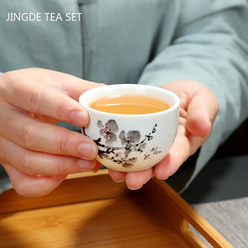 2 vnt Kinijos mėlynos ir baltos porceliano arbatos puodelis Kelioninis keraminis arbatos dubuo nuo pleiskanų rankų darbo arbatos puodelis Meditacijos puodeliai namų arbatos rinkinys