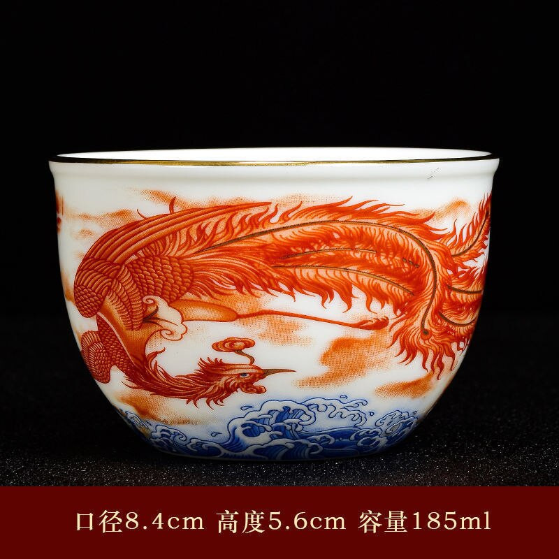 Jingdezhen teáscsésze kínai stílusú teástál Retro Dragon Phoenix 180 ml nagy űrtartalmú arab kávé espresso kerámia csésze ital