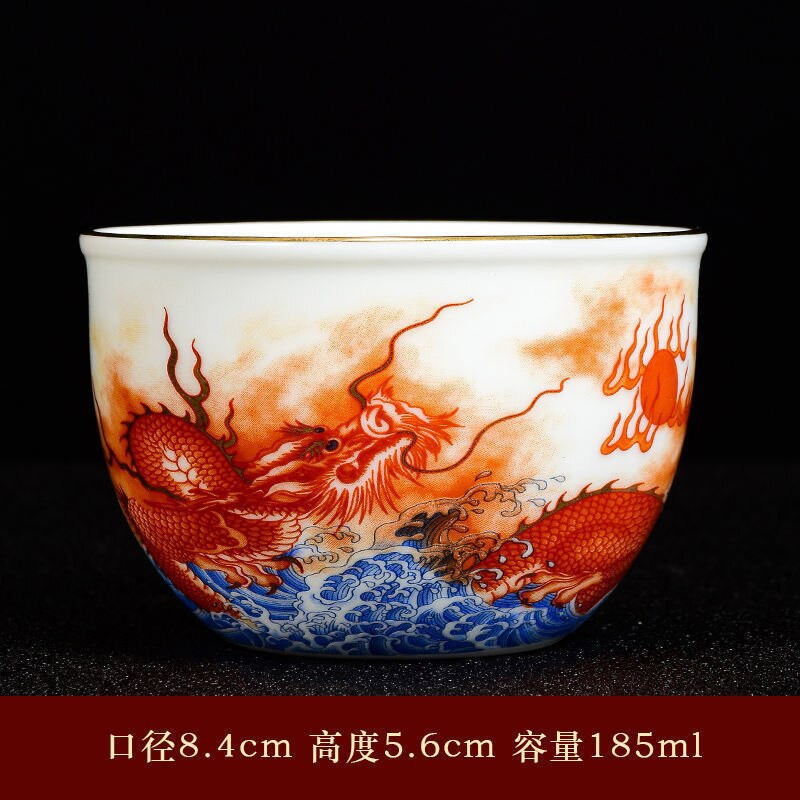 Jingdezhen teáscsésze kínai stílusú teástál Retro Dragon Phoenix 180 ml nagy űrtartalmú arab kávé espresso kerámia csésze ital