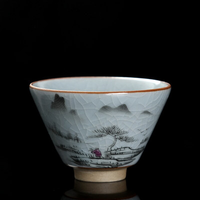 60 ml Chinez Ru Kiln deschidere ceașcă de ceai ceașcă de cafea bol mic de ceai Boutique Teaset Master ceașcă de ceai portabilă personală o singură ceașcă