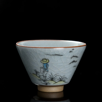 60 ml Chinez Ru Kiln deschidere ceașcă de ceai ceașcă de cafea bol mic de ceai Boutique Teaset Master ceașcă de ceai portabilă personală o singură ceașcă