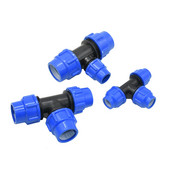 Pe Pipe Tee gyorscsatlakozó 20/25/32/40/50/63mm szűkítő csatlakozó 3 utas vízelosztó csap cső műanyag szerelvények 1 db