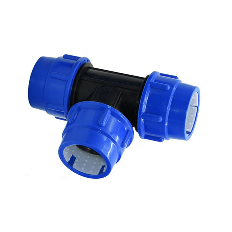 Pe Pipe Tee gyorscsatlakozó 20/25/32/40/50/63mm szűkítő csatlakozó 3 utas vízelosztó csap cső műanyag szerelvények 1 db