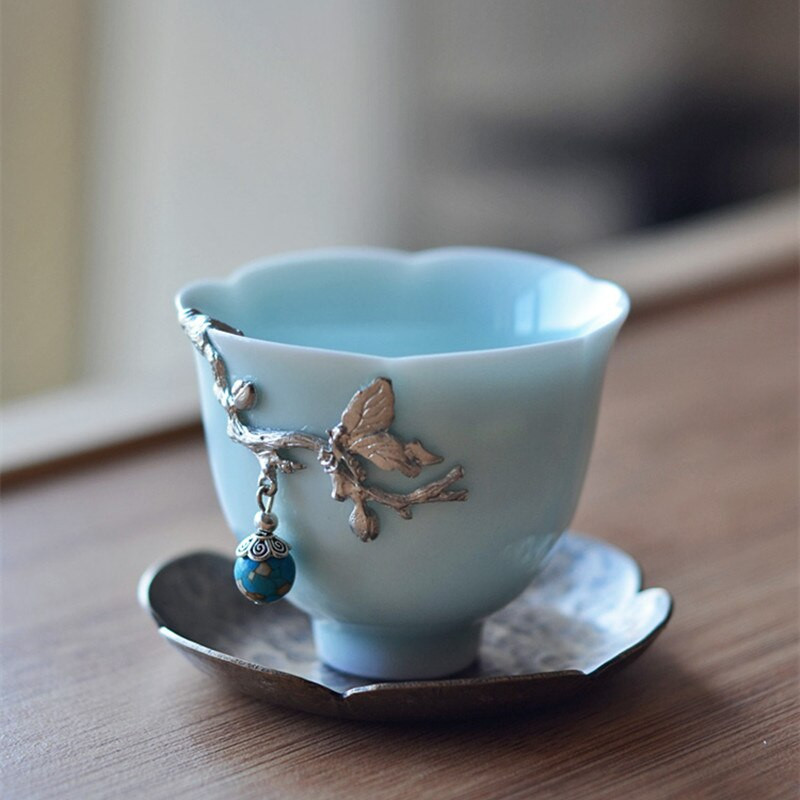 WHYOU Retro 50 ml keraminis arbatos vyno puodelis su priedais pakabinamas Kung Fu arbatos rinkinio puodelis Arbatos indai Vestuvių verslo dovanų arbatos ceremonija