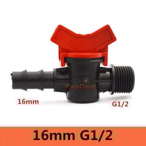 20 vnt lašelinio drėkinimo jungiklio vožtuvas 16 mm 1/2 colio vyriškas spygliuotas vandens vožtuvas PE PVC vamzdis namų sodo šiltnamio mikro drėkinimas