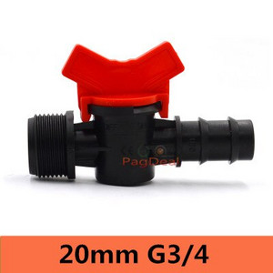 20 vnt lašelinio drėkinimo jungiklio vožtuvas 16 mm 1/2 colio vyriškas spygliuotas vandens vožtuvas PE PVC vamzdis namų sodo šiltnamio mikro drėkinimas