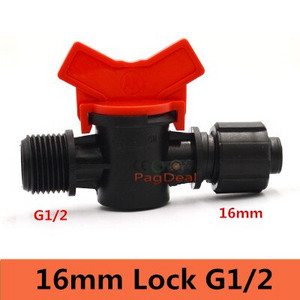 20 vnt lašelinio drėkinimo jungiklio vožtuvas 16 mm 1/2 colio vyriškas spygliuotas vandens vožtuvas PE PVC vamzdis namų sodo šiltnamio mikro drėkinimas