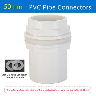 1 db ID20 25 32 40 50 mm vastag akváriumi vízelvezető csatlakozó akvárium PVC cső lefolyó csatlakozó kert otthoni vízcső szerelvényei