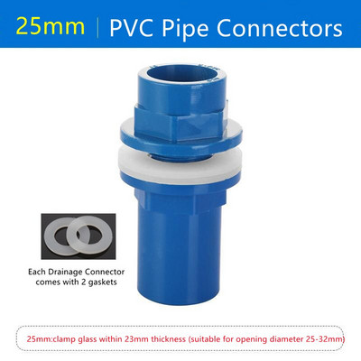 1 db ID20 25 32 40 50 mm vastag akváriumi vízelvezető csatlakozó akvárium PVC cső lefolyó csatlakozó kert otthoni vízcső szerelvényei