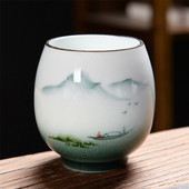 160 ml-es kerámia teáscsésze Háztartási fehér porcelán teáscsésze kínai Kung Fu teáskészlet vizes csésze