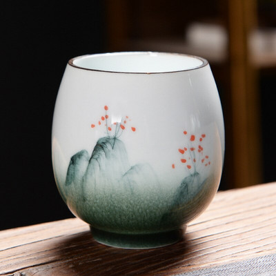 160 ml-es kerámia teáscsésze Háztartási fehér porcelán teáscsésze kínai Kung Fu teáskészlet vizes csésze