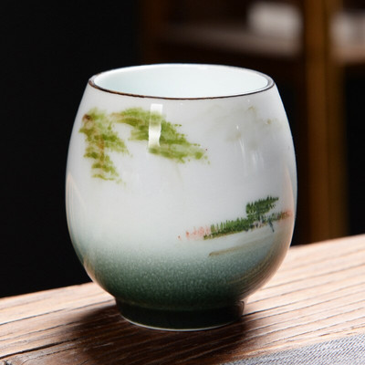 160 ml-es kerámia teáscsésze Háztartási fehér porcelán teáscsésze kínai Kung Fu teáskészlet vizes csésze