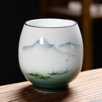 160 ml-es kerámia teáscsésze Háztartási fehér porcelán teáscsésze kínai Kung Fu teáskészlet vizes csésze